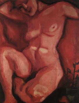 Marc Chagall : Red Nude Sitting Up
